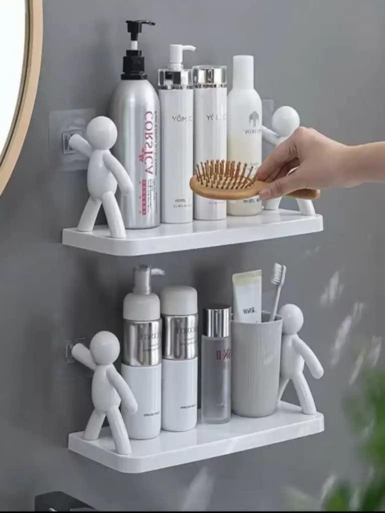 2 Pcs Durable ABS Plastic Bathroom Organizer - Affordable Solutions for Smart Storage